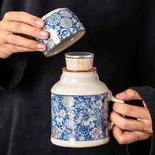 汝窑金繁花小暖壶带盖大容量陶瓷家用闷茶热水瓶功夫茶具会客喝茶