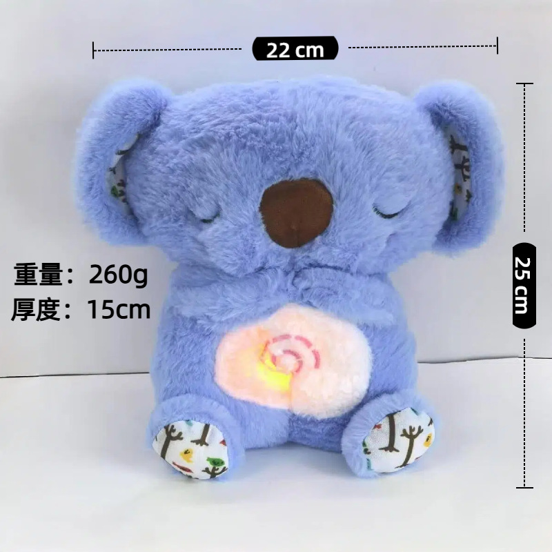 Animales de Peluche con Luz y Música - Nutria, Koala y Oso con Efecto de Respiración