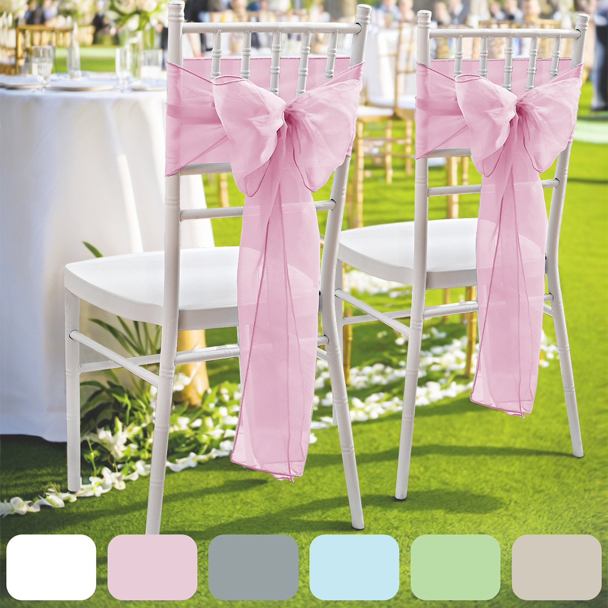 Trailon nuevo estilo transfronterizo respaldo de silla flor arco de boda decoración ramo de fotografía de boda accesorios funda de silla respaldo de silla flor