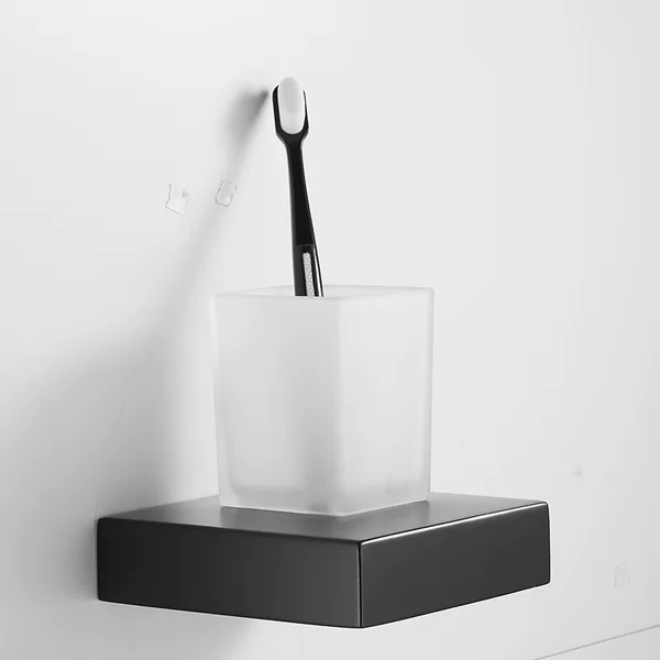 Stainless Steel Bathroom Single Cup Holder Mouthwash Cup Holder Bathroom Toothbrush Cup Holder Drilled Hardware Set Cup