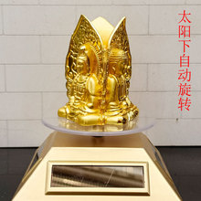 太阳能底合金三面佛像汽车摆件批发厂家直销批发淘宝代发抖音代发