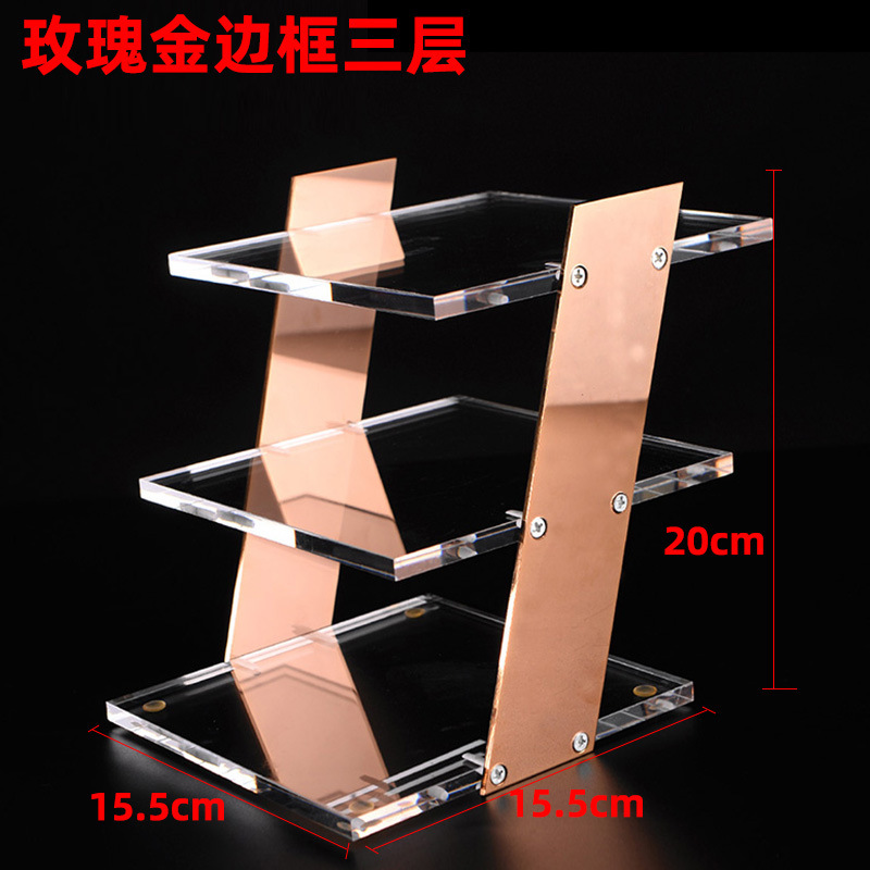 스테인레스 스틸 로즈 골드 프레임 3겹