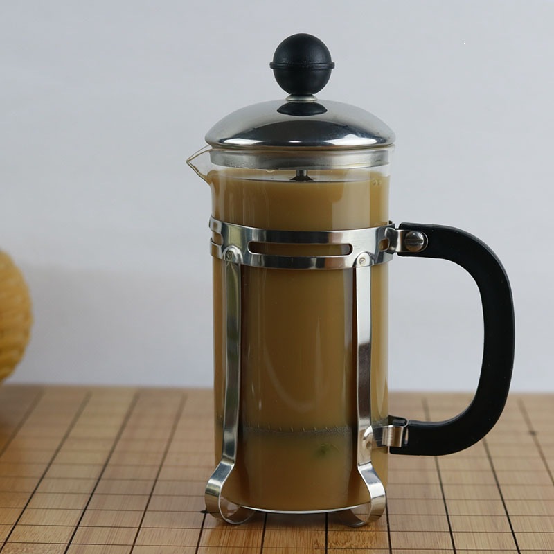 French press pot made of high borosilicate glass for brewing coffee and tea, hand-brewed coffee pot, tea maker, coffee filter pot