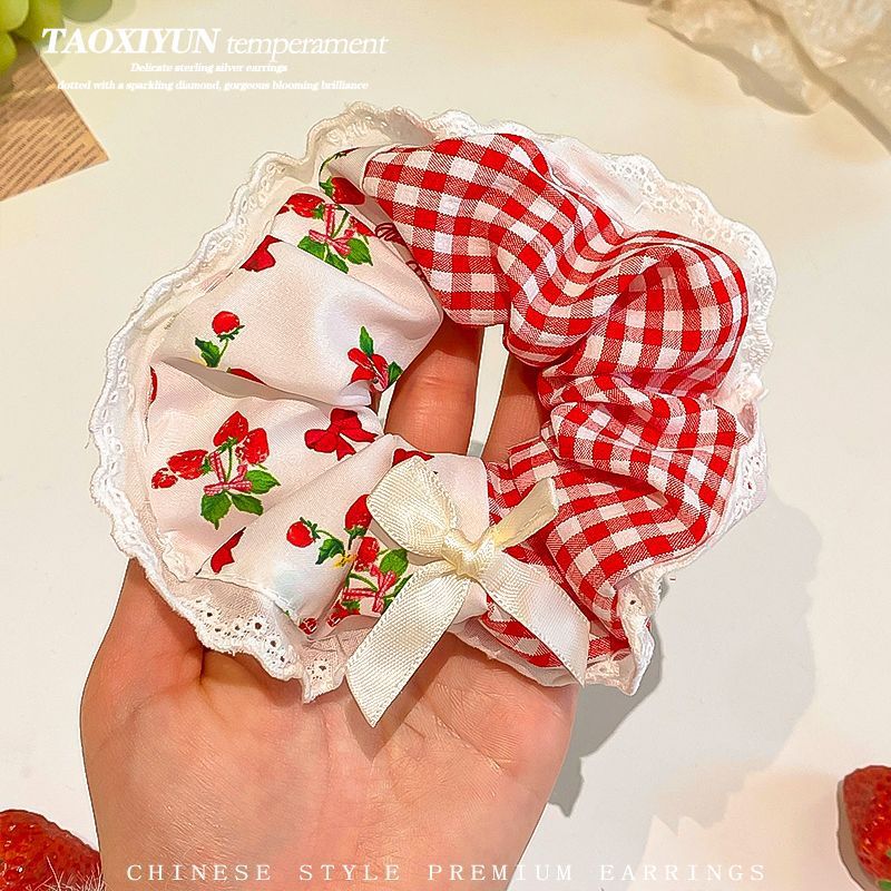 Encaje retro francés, diadema de intestino grueso, mujer 2025, nuevo estilo, cuerda para el cabello, banda de goma, lazo, dulce cuerda para el cabello, accesorios para el cabello