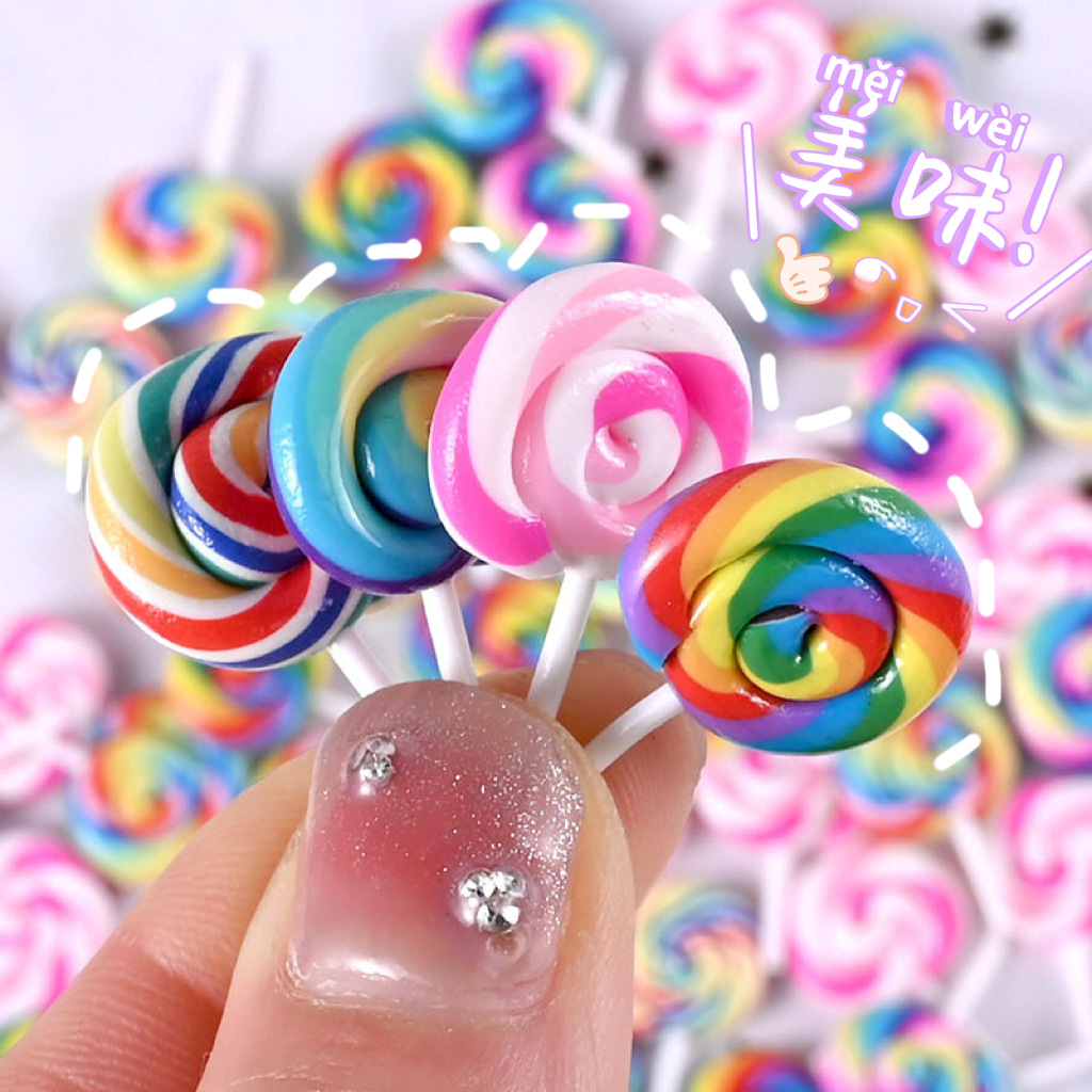 Soft Pottery Lollipop Cream Glue Accessories Handmade DIY Small Accessories DIY Accessories Food and Play Accessories Cream Glue Accessories