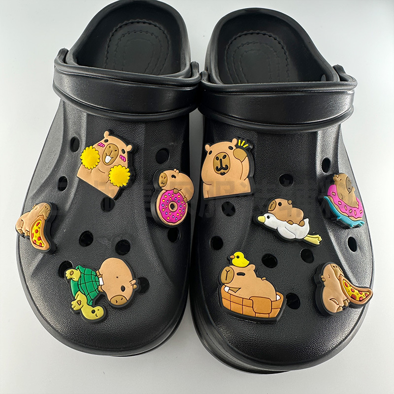 Cartoon Cute Capybara Series Shoe Charms Shoe Decorations Capybara Fun Shoe Accessories DIY Ornaments