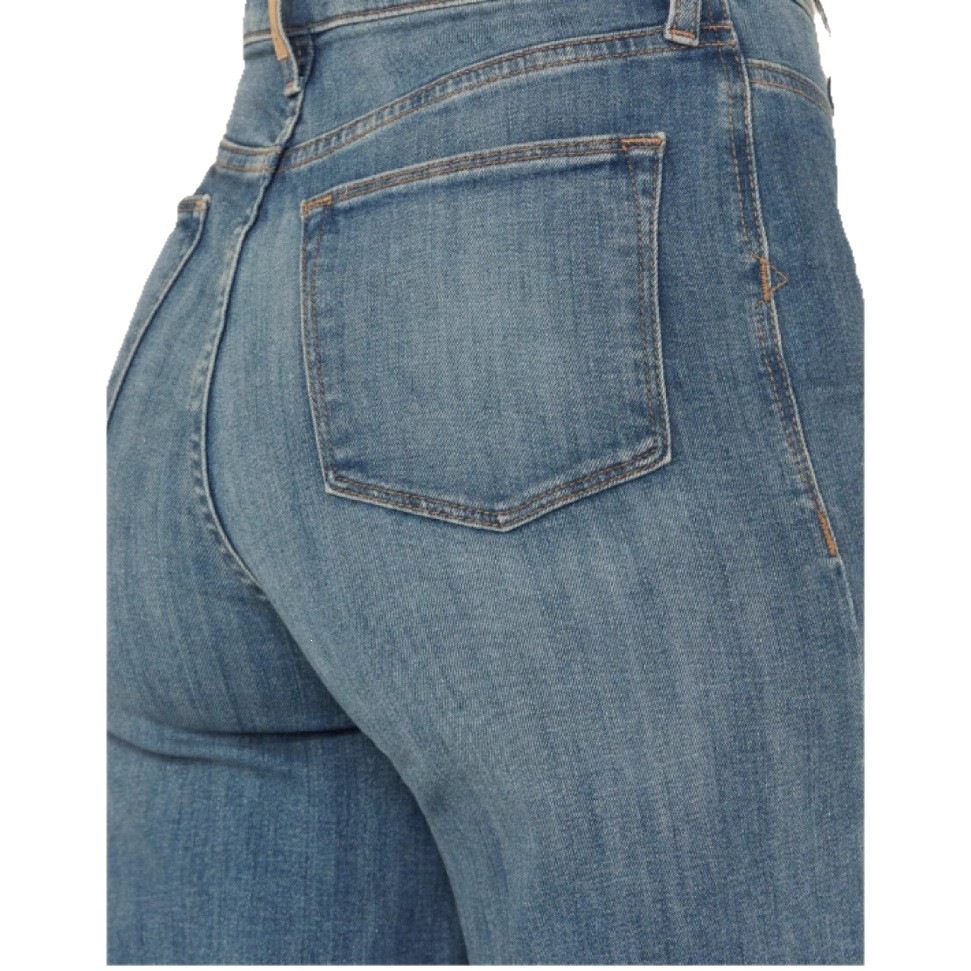 Jeans de Pierna Ancha para Mujer de Algodón con Tiro Alto y Efecto Desgastado image 6