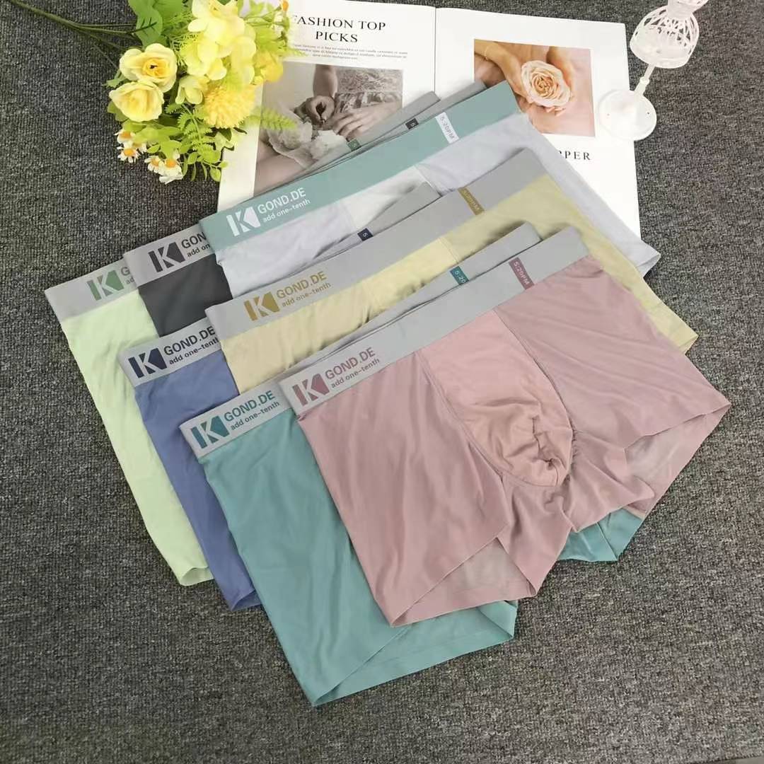 Fábrica directa calzoncillos de hielo de hombre calzoncillos de nylon caliente antibacteriano calzoncillos de verano delgados cómodos y transpirables