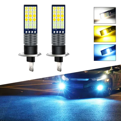Avtomobil LED duman işıqları H1 H3, ağ, sarı, buz mavisi 36 3030