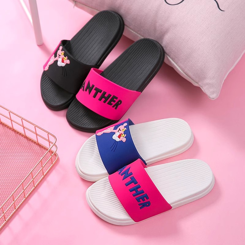 Zapatillas al aire libre de verano para mujer Fashion Net Red Leopard linda chica corazón hogar Baño antideslizante suave inferior cómodo Flip Flop