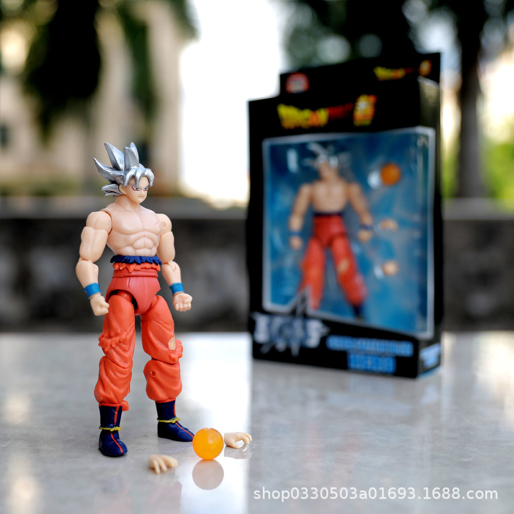 La articulación se puede mover versión simple Dragon Ball Black Haior Wukong caja de color ventana abierta azul Dragon Ball caja modelo de figura al por mayor