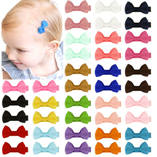 AliExpress small size Bow Cartoon Hairpin Simple Flat Waist Baby Hairpin Rib Band Color Baby Headwear