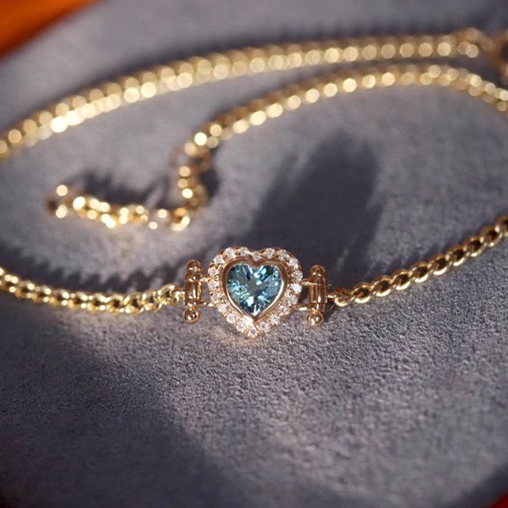 1 Piece 925 Sterling Silver Heart Shape 925 Sterling Silver Cuban Link Chain Curb Chain Bracelets display picture 2