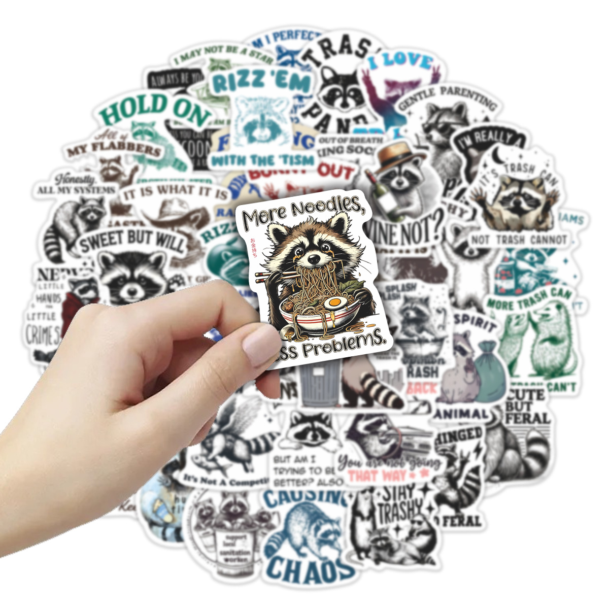 50 pegatinas de animales en inglés, impermeables, de PVC, para equipaje, cuadernos, pegatinas decorativas de venta caliente transfronterizas, venta al por mayor