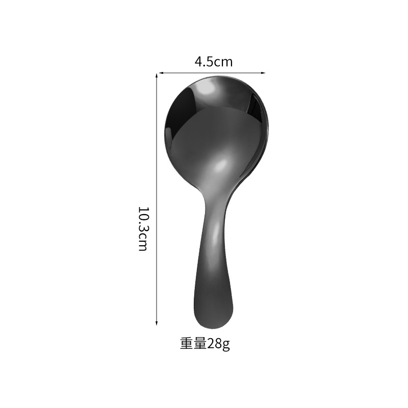 Amazon 304 cuchara de acero inoxidable para niños cuchara de mini helado cuchara de postre cuchara de concha de mariscos cuchara creativa de mango corto