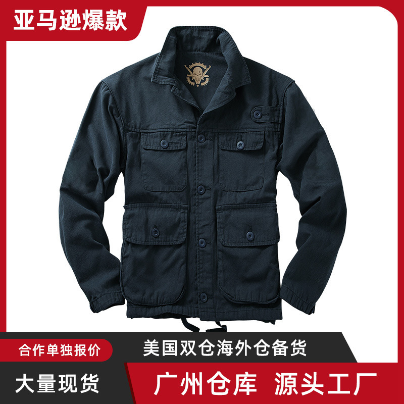 M65 Multi-Pocket American Style Jacket Casual Coat Pure Cotton Wear-Resistant Top Men's Wear Retro Autumn AK2001 Shoulders