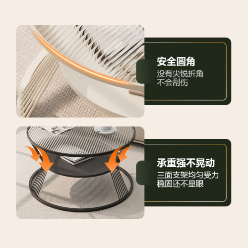 Internet celebrity minimalist mini round table small apartment home round coffee table modern light luxury creative Changhong glass side table