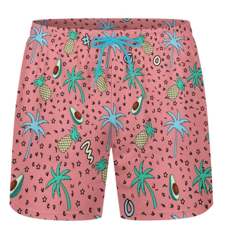 Мужские шорты для пляжа с двойным слоем, быстросохнущие, с принтом животных, для трансграничной торговли, новинка лета