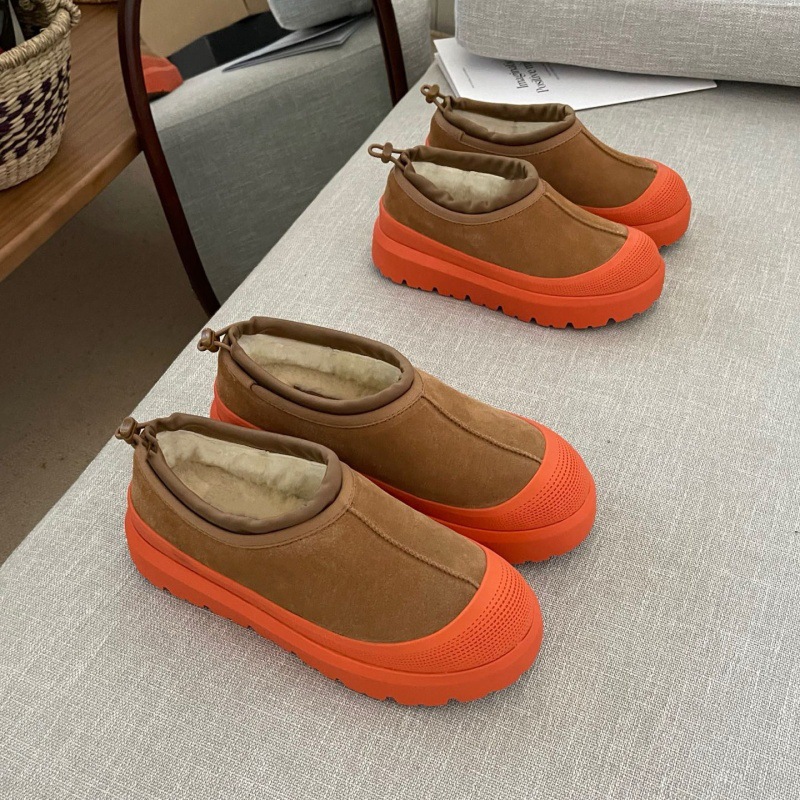 Schneestiefel Stiefeletten Schuhe Kurze Designer Bottes Schaffell Chesut Olive Hickory Sand Senfsamen Winter Warme Wollplattform Dicke Sohle Schuhstiefeletten_voghion.com