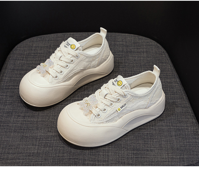 Giày sneaker nữ chunky đế dày mũi tròn phong cách Pháp — M2569 màu be, M2569 màu đen chi tiết 13