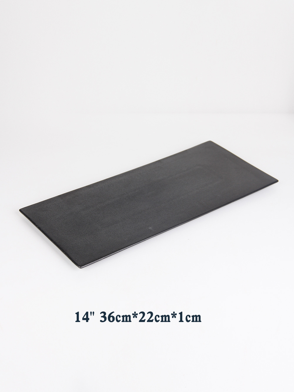 Al aire libre fácil de limpiar de almacenamiento cuadrado esmerilado negro placa de cocción de cerámica placa de filete occidental placa plana bandeja de plato frío