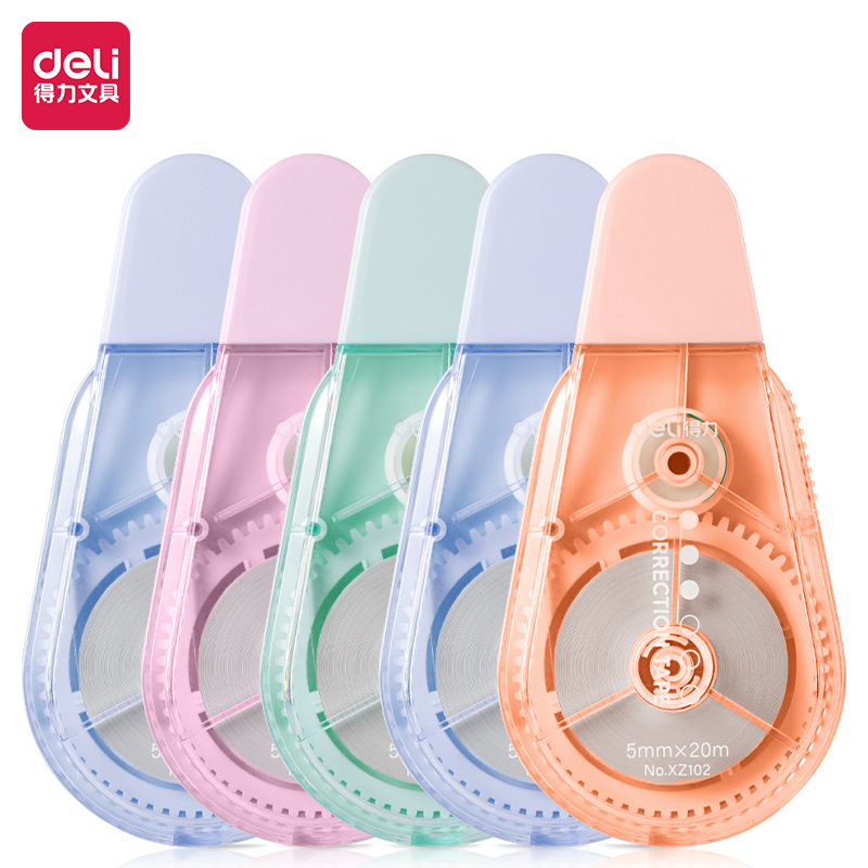 得力XZ102修正帶按動密封門修正帶膜帶進口帶芯塗改帶