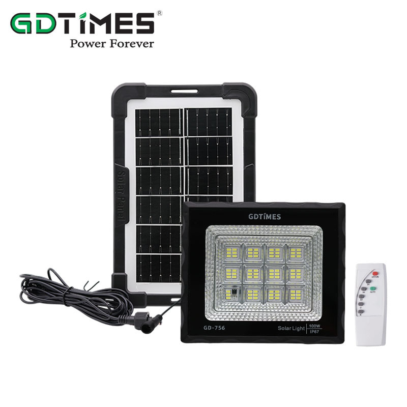GDTIMES lámpara solar de usuario doméstico lámpara de patio exterior nueva lámpara de proyección rural LED lámpara solar superbrillante impermeable
