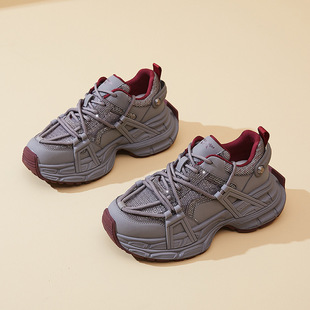 Suction film bottom functional shoes women's 2024 autumn and winter new thick bottom increased casual dad sneaker versatile women's shoes