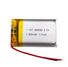 Manufacturer supplies 602030 300mAh rechargeable polymer lithium battery 3.7V beauty instrument battery with stable quality