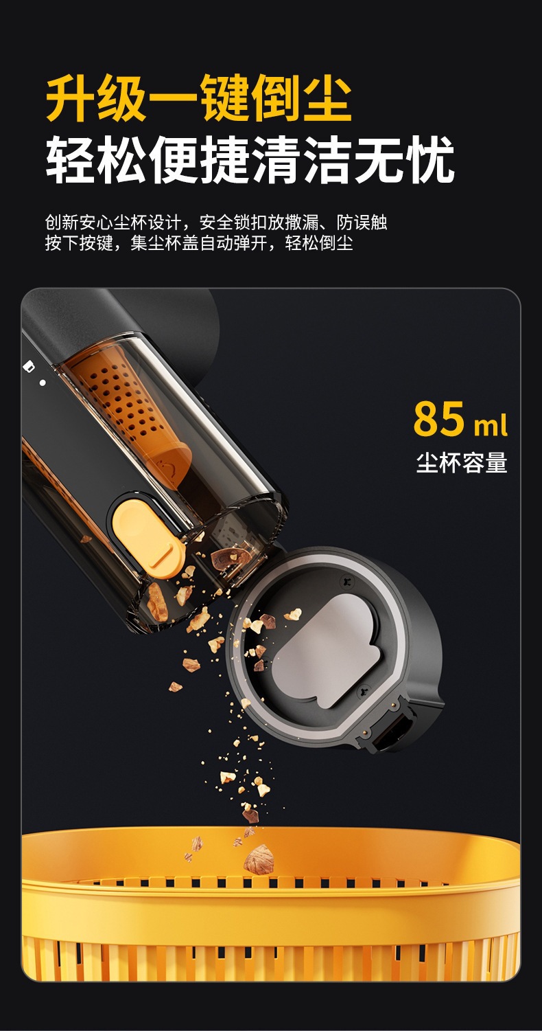 Cross-border car vacuum cleaner with strong suction, multifunctional vacuum cleaner, wireless portable dual-use for car and home, digital display vacuum cleaner