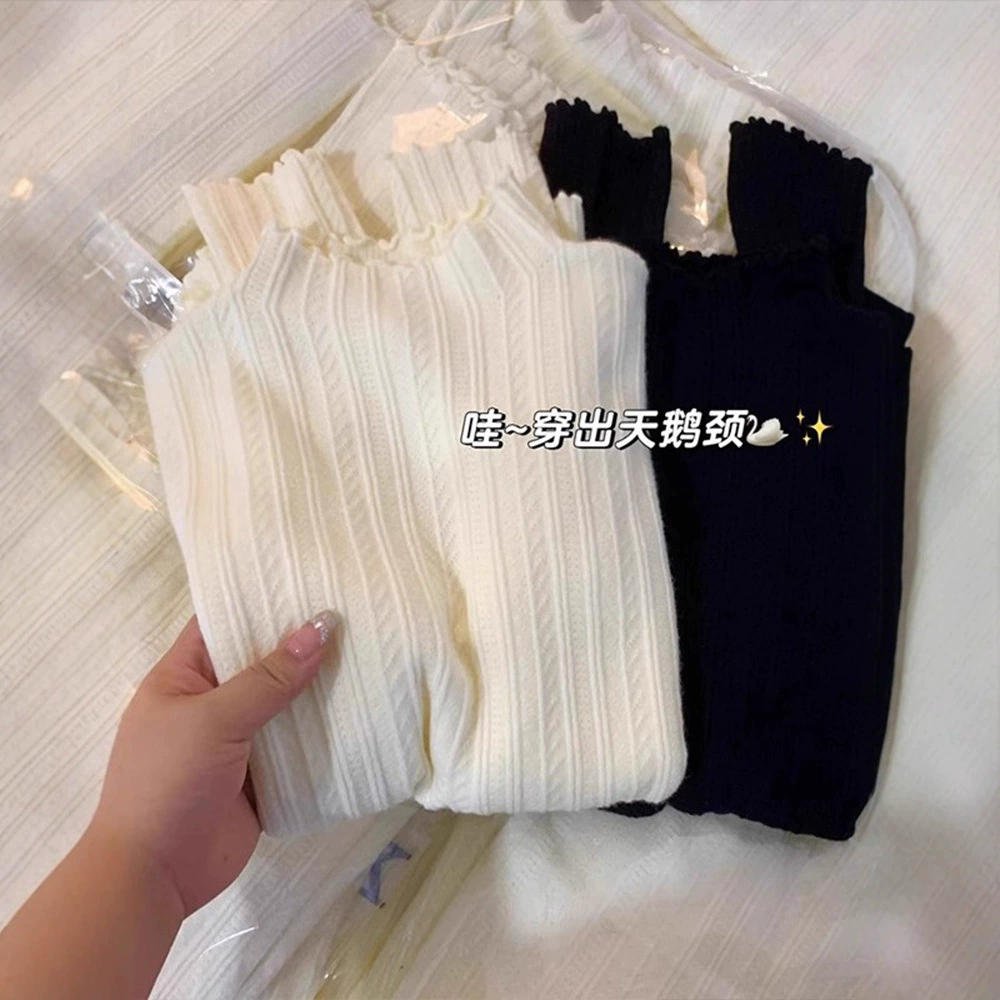 Autumn knitted sweater, plus size, high collar, fitted