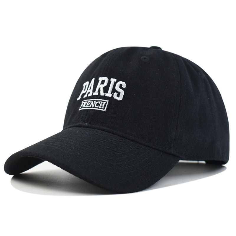 韩版刺绣PARIS磨毛棒球帽时尚潮流百搭情侣帽子户外显脸小遮阳帽|undefined
