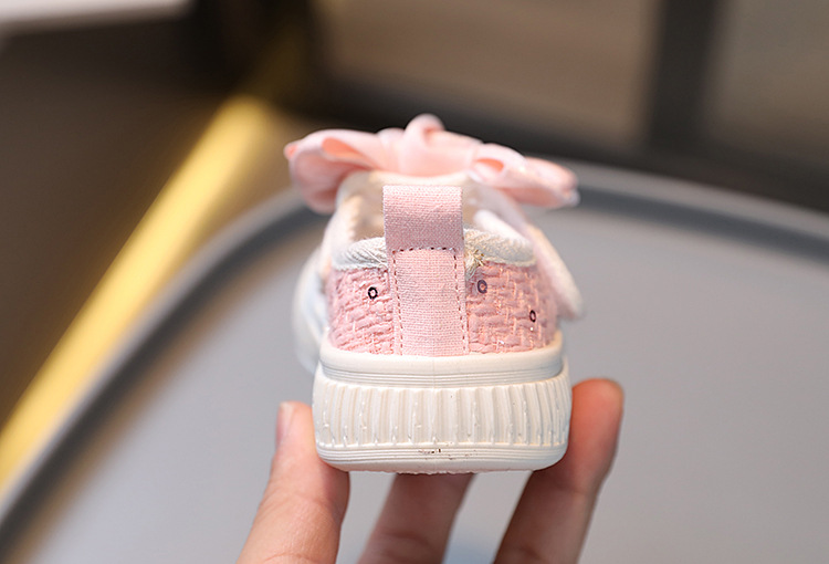Per bambini 2024 Primavera e Autunno Nuova edizione coreana casual Scarpe con bocca quadrata in tela per ragazza 1-3 anni_voghion.com
