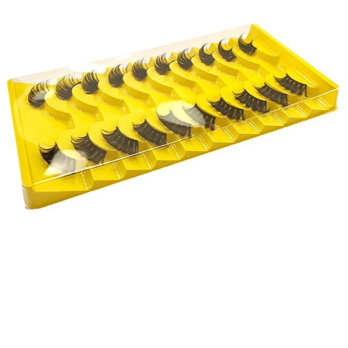 Europeisk og amerikansk grenseoverskridende hotselgende 10 par kjemisk fiber halvøye falske øyevipper naturlig simulering tykke krøllete øyevipper engros_voghion.com