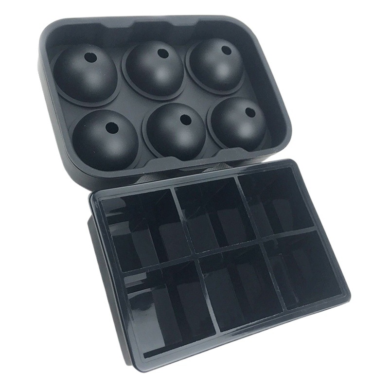 Molde de cubo de hielo de silicona molde de hockey sobre hielo 4 rejilla 4 Bola 6 rejilla 6 Bola 8 rejilla 8 bola caja de hielo cuadrado redondo cubo de hielo molde