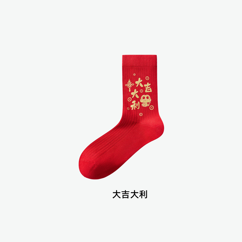 25年の赤い靴下の女性の本命年は中国年のかわいい金持ちの赤い靴下の春節の開運の靴下のカップルの結びを祝います。|undefined