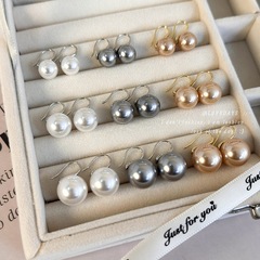 Exquisite and Compact French Gray Pearl Stud Earrings for Women Fashionable High Heels Earrings Earrings Hook Earrings Jewelry Earrings