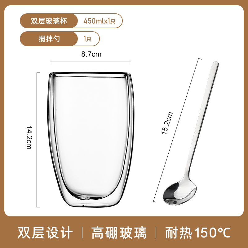 Tazas de agua de doble vidrio, tazas de té de marca de aislamiento térmico doméstico, tazas de café resistentes a altas temperaturas para hombres y mujeres, nuevas tazas de café con mango