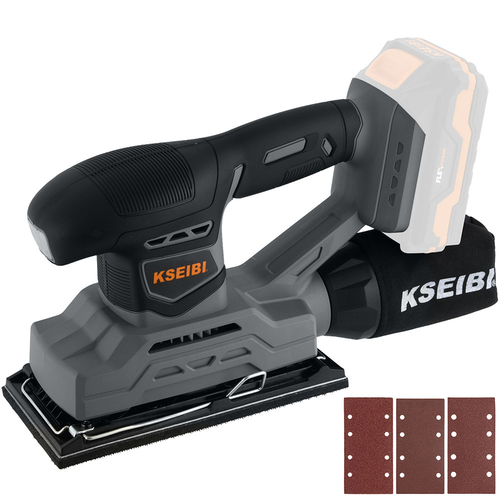 20V锂电无绳抛光砂光机木材腻子干墙打磨 充电式高效便携砂光机