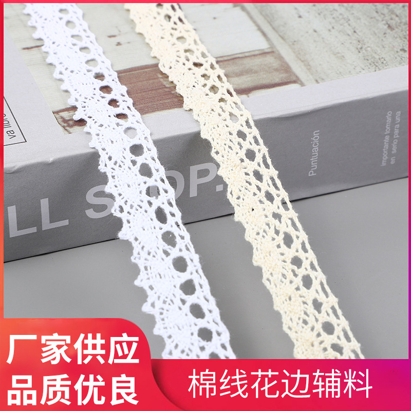 Cotton Thread Lace 1.5cm Tablecloth DIY Bleached Han Dynasty Decorative Accessories Lace Lace Cut Out Lace Tnm011