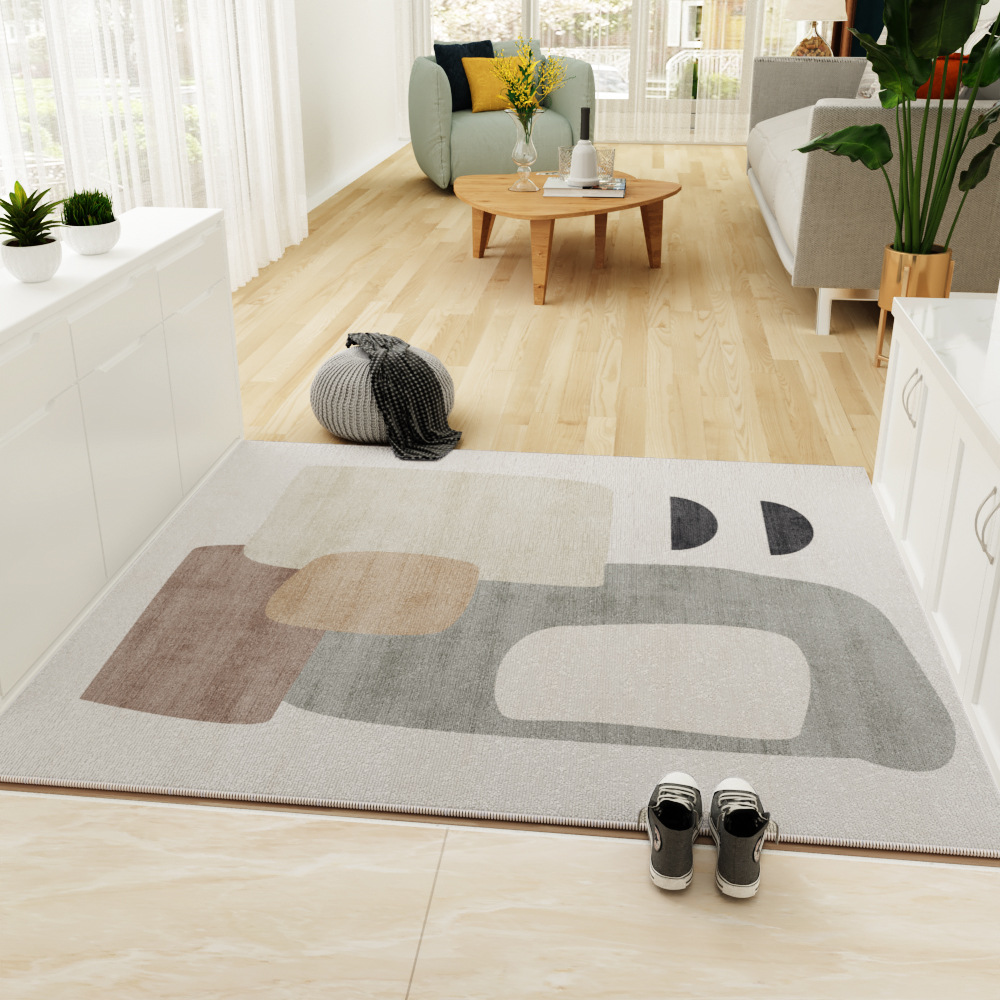 侘寂風入戶地墊輕奢圈絨地毯 家用玄關臥室防滑地墊進門廠家批發