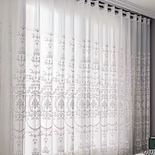 O 86688 Embroidered sheer curtain ��ɫ�廨�ڹ�ɴ���羳��