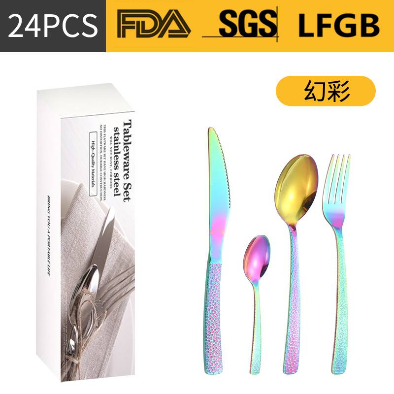 Cuchillo y tenedor de cubiertos de acero inoxidable, cuchillo y tenedor de productos transfronterizos, cuchillo y tenedor de cuchillo de filete de comida occidental, cuchillo y tenedor de cucharas