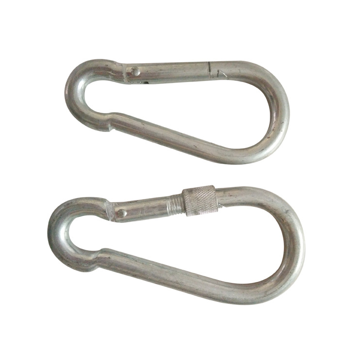 镀锌弹簧钩带螺母DIN5299D安全扣带螺母德标带螺母卡宾扣登山扣