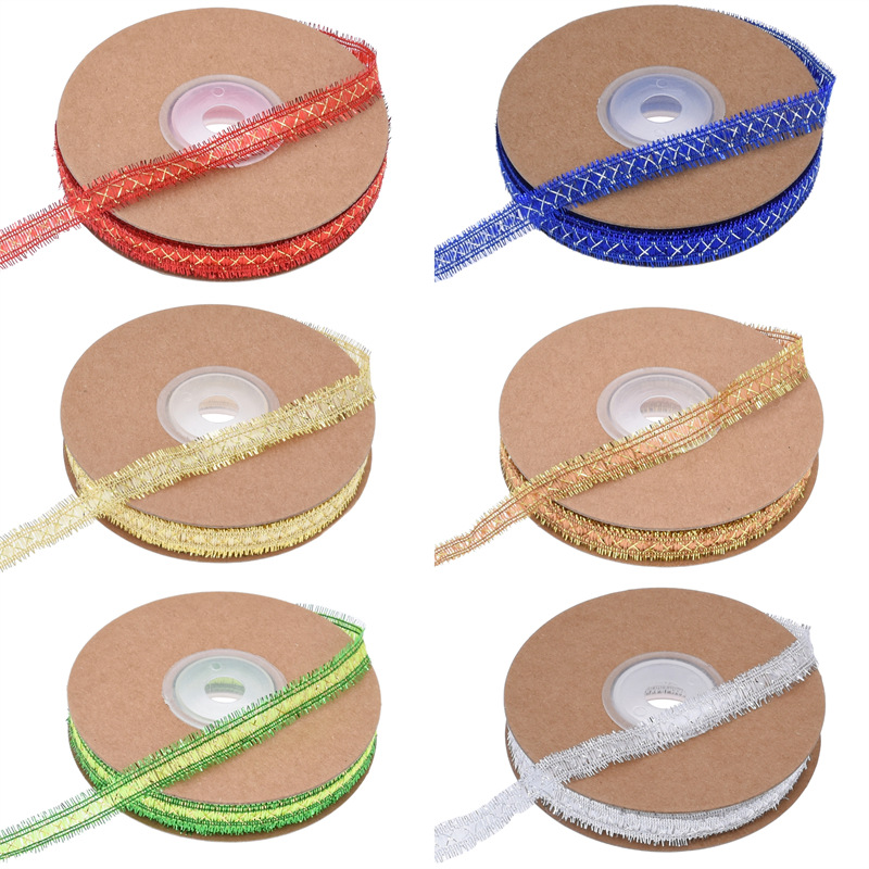 Fronteriza de filamento de cebolla accesorios de decoración cinta mayorista de árboles de Navidad embalaje de regalos de flores de ribbon de cebolla cinta