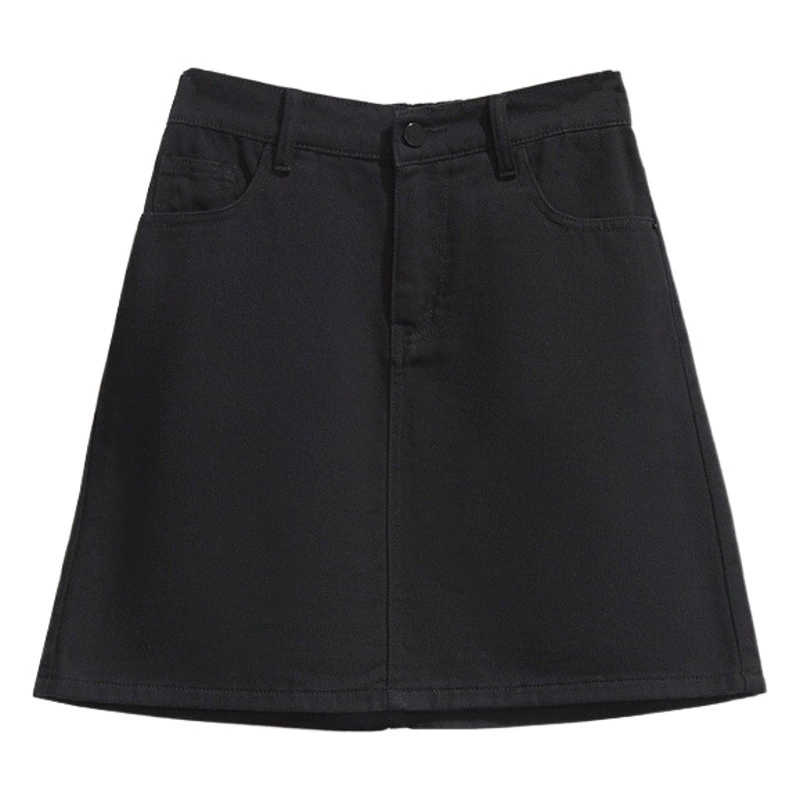 Очень большая женская джинсовая юбка с эластичной талией 300 кг, черная юбка средней длины, 200 кг юбка А-силуэта, летнее платье для полных девочек