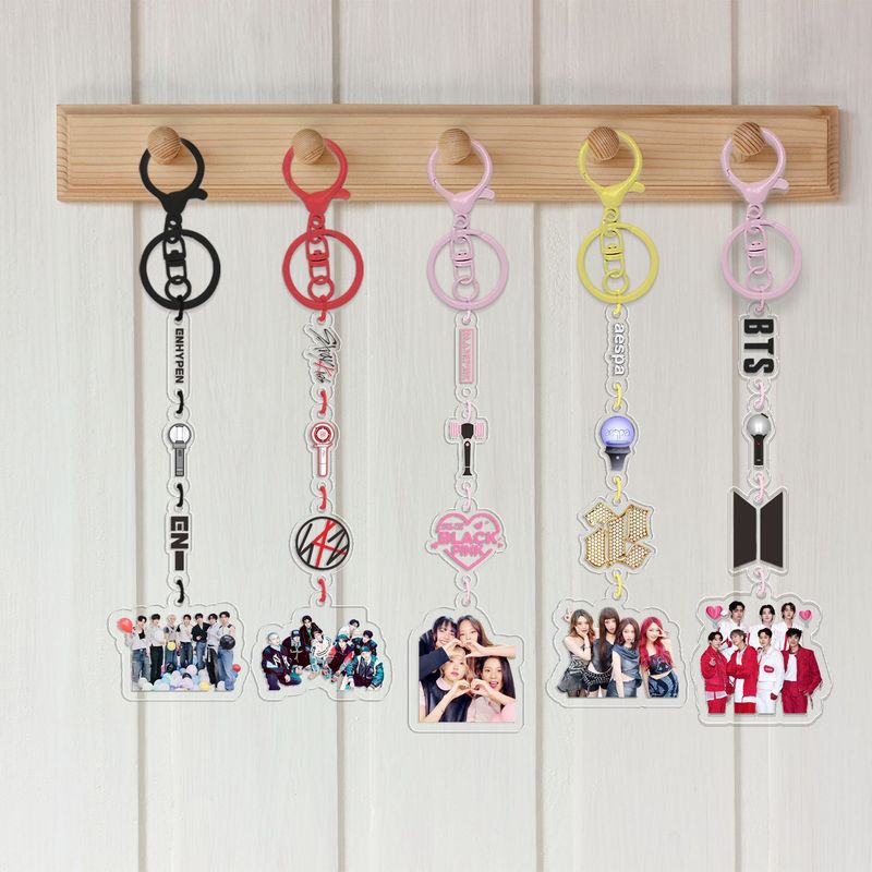 KPOP 韓流アクリルストリングペンダントキーホルダー BT BL ボーダーモンスター NJZ EN スターペルフェルエバッグペンダント DIY|undefined