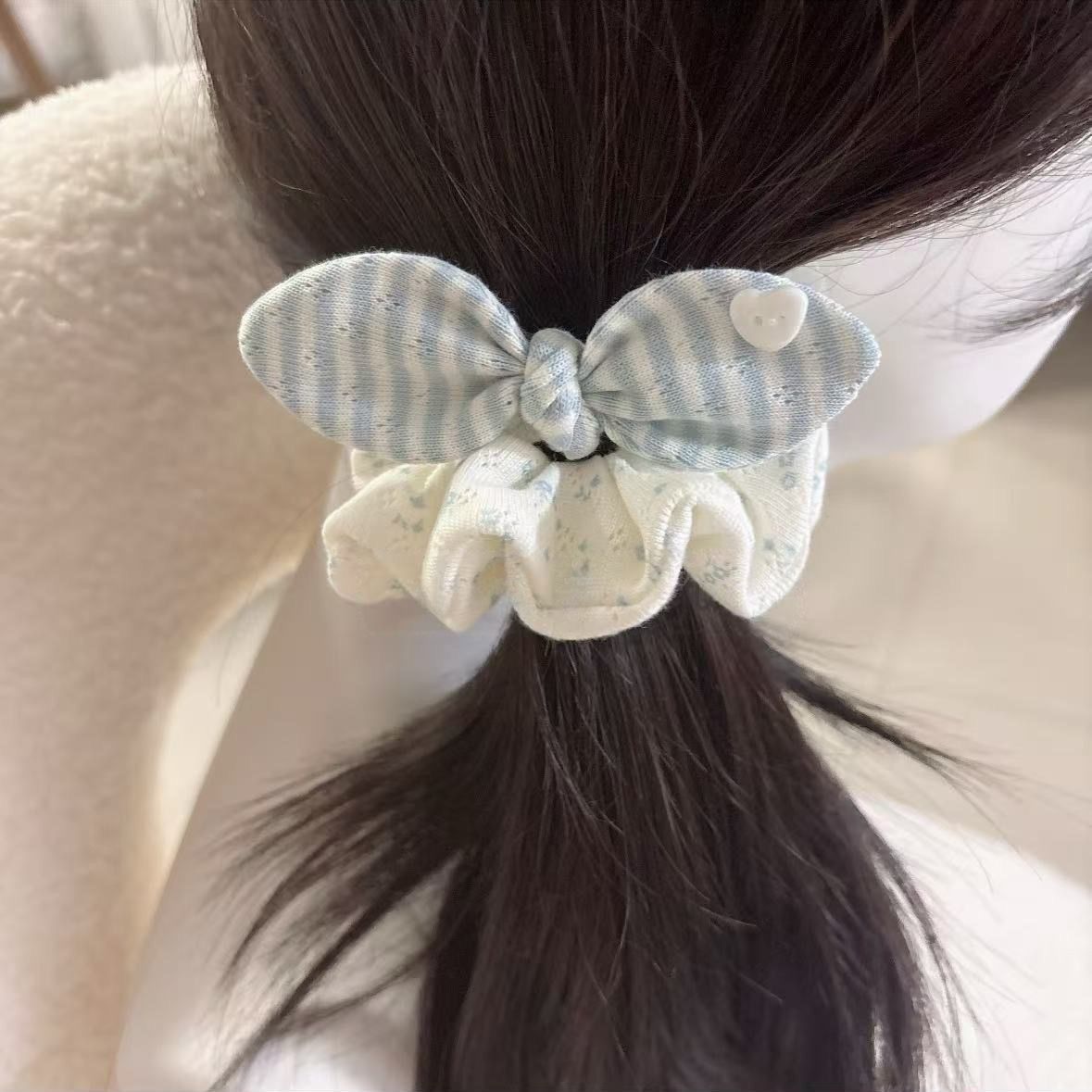 Cuerdas de cabello de viento pastoral pequeñas y altos valores faciales, anillo de cabello de intestino grande, sensación de una niña de banda de goma flácida, cuerdas de malla de banda de bola de cabeza