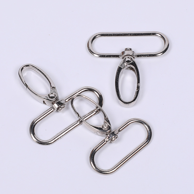 Botón de gancho giratorio de metal botón colgante joyería bolsa de ropa llave botón de gancho ajuste botón de huevo botón de resorte plateado