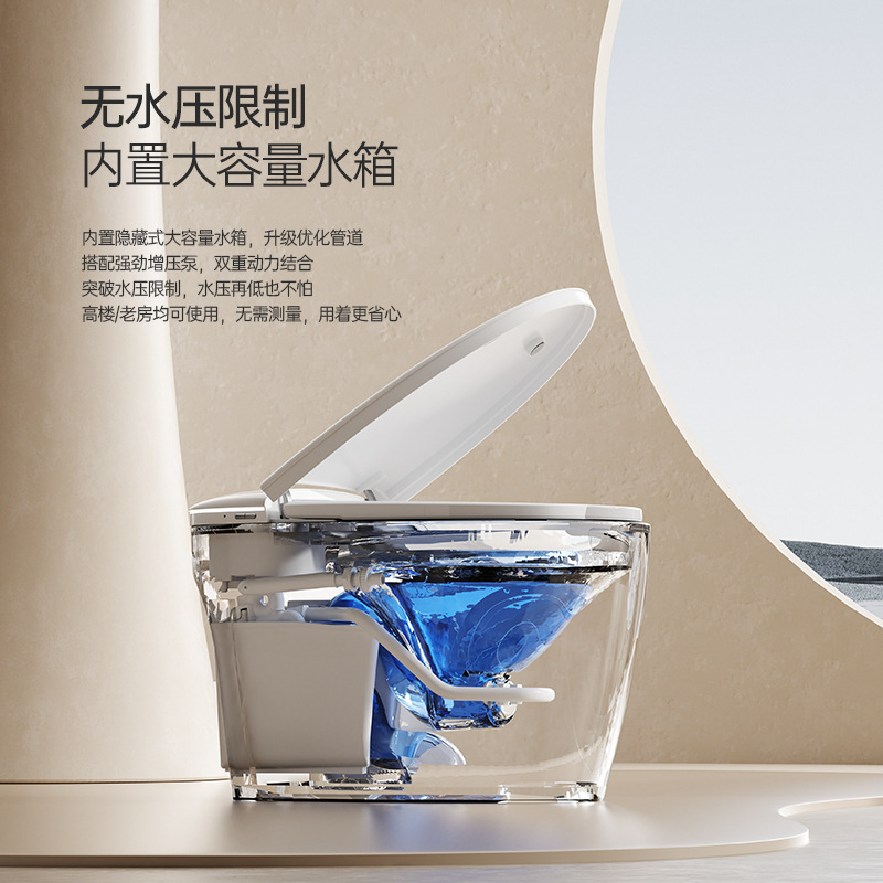 超薄型卵型スマートトイレ、全自動家庭用トイレ、オールインワンアロマテラピー、殺菌、瞬間加熱、水圧制限なし|undefined